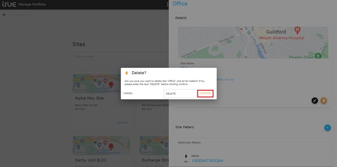 delete site 2